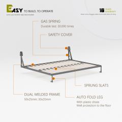 Wall Bed Mechanism For Queen Size,Horizontal Wall Bed for Space-Saving -Hide Away Design Full Murphy Bed,Maxplus Industrial -- Desk Bed | Murphy Bed | Wall Bed | Storage Bed | Desk & Table