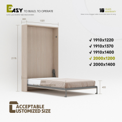 Wall Bed Mechanism For Super Single, Double, Full Size,Doubl Size Vertical Deluxe DIY Wall Bed Mechanical Hardware Kit,Maxplus Industrial -- Desk Bed | Murphy Bed | Wall Bed | Storage Bed | Desk & Table