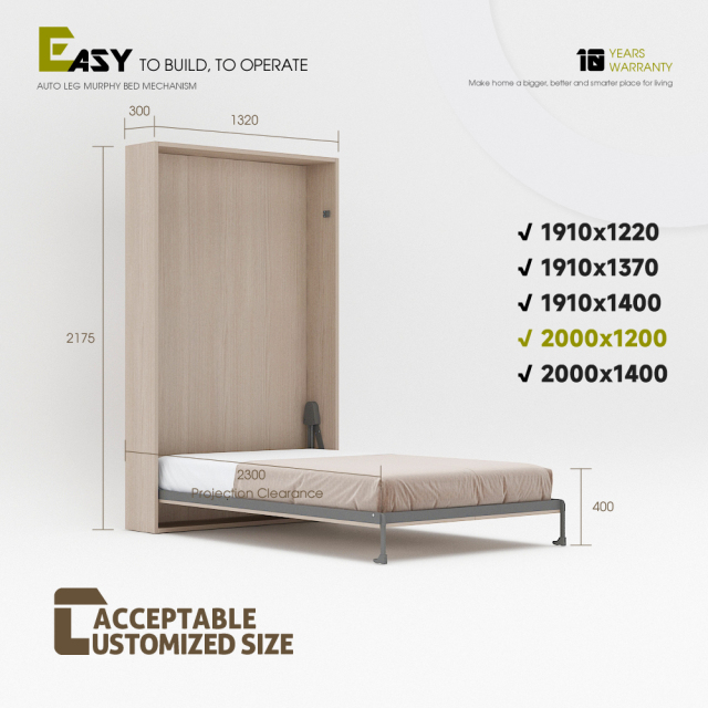 Wall Bed Mechanism For Super Single, Double, Full Size,Doubl Size Vertical Deluxe DIY Wall Bed Mechanical Hardware Kit,Maxplus Industrial -- Desk Bed | Murphy Bed | Wall Bed | Storage Bed | Desk & Table