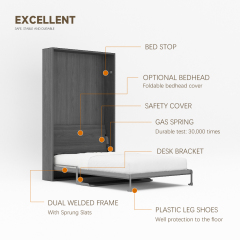 Mechanism For Wall Bed With Shelf Desk For Super Single, Double, Full Size,Murphy Bed Hardware Kit Full, Double Size Folding Wall Bed with Desk,Maxplus Industrial -- Desk Bed | Murphy Bed | Wall Bed | Storage Bed | Desk & Table