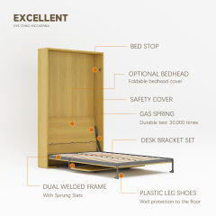 Mechanism For Wall Bed With Study Desk For Super Single, Double, Full Size,DIY Murphy Bed Kit Full Vertical, Deluxe Mechanism Wall Bed With Desk,Maxplus Industrial -- Desk Bed | Murphy Bed | Wall Bed | Storage Bed | Desk & Table