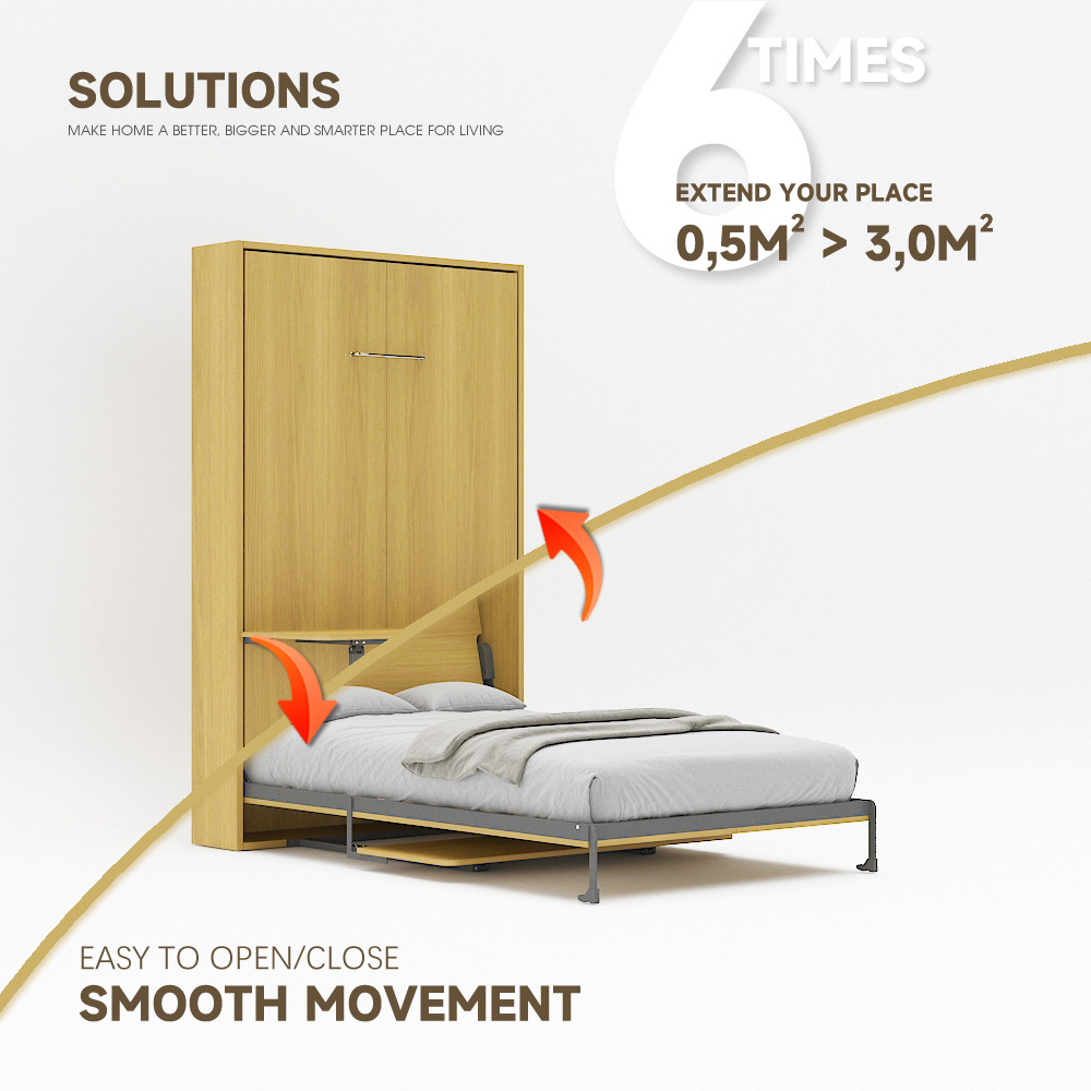 Mechanism For Wall Bed With Study Desk For Super Single, Double, Full Size,DIY Murphy Bed Kit Full Vertical, Deluxe Mechanism Wall Bed With Desk,Maxplus Industrial -- Desk Bed | Murphy Bed | Wall Bed | Storage Bed | Desk & Table