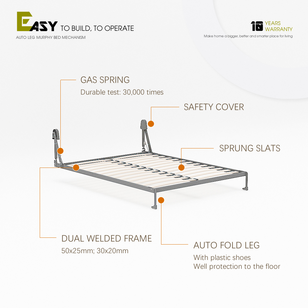 Wall Bed Mechanism For Queen Size,Vertical Deluxe Wall Bed Mechanical Hardware Kit, Murphy Bed Queen,Maxplus Industrial -- Desk Bed | Murphy Bed | Wall Bed | Storage Bed | Desk & Table