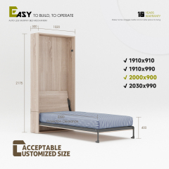 Wall Bed Mechanism For Single, Twin, Twin XL Size,Wall Bed Single Size Hardware Kit, Heavy Duty Vertical Wall Mount Bed,Maxplus Industrial -- Desk Bed | Murphy Bed | Wall Bed | Storage Bed | Desk & Table