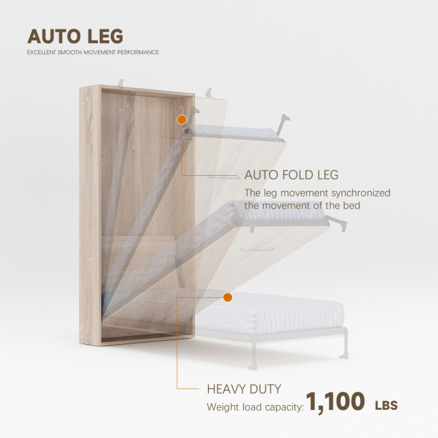 Wall Bed Mechanism For Single, Twin, Twin XL Size,Wall Bed Single Size Hardware Kit, Heavy Duty Vertical Wall Mount Bed,Maxplus Industrial -- Desk Bed | Murphy Bed | Wall Bed | Storage Bed | Desk & Table