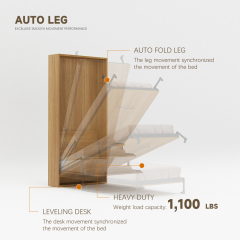 Mechanism For Wall Bed With Shelf Desk For Single, Twin, Twin XL and King Single,Deluxe Murphy Bed Frame (Twin) Vertical, Wall Bed Twin With Desk,Maxplus Industrial -- Desk Bed | Murphy Bed | Wall Bed | Storage Bed | Desk & Table