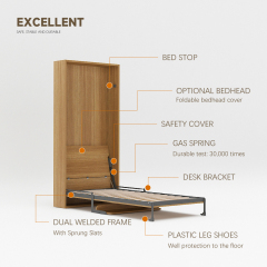 Mechanism For Wall Bed With Shelf Desk For Single, Twin, Twin XL and King Single,Deluxe Murphy Bed Frame (Twin) Vertical, Wall Bed Twin With Desk,Maxplus Industrial -- Desk Bed | Murphy Bed | Wall Bed | Storage Bed | Desk & Table