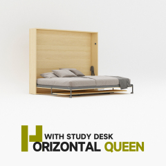 Wall Bed With Desk Mechanism | Horizontal Queen,Murphy Wall Bed Mechanism for Queen With Study Desk for Home Office,Maxplus Industrial -- Desk Bed | Murphy Bed | Wall Bed | Storage Bed | Desk & Table