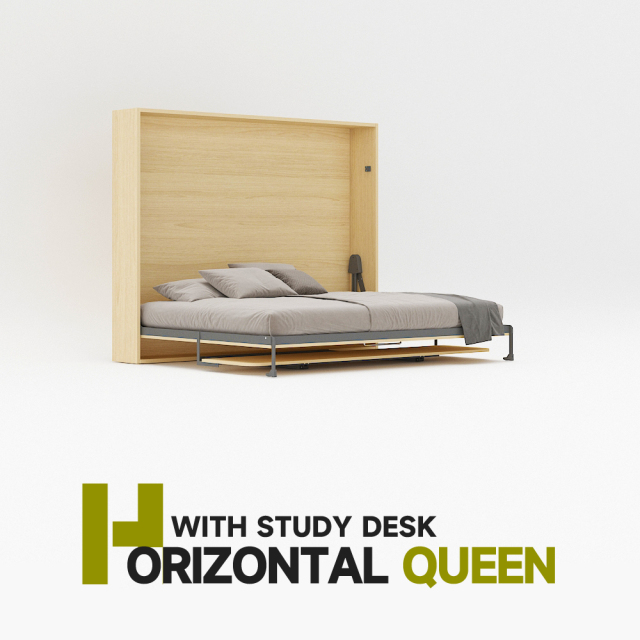 Wall Bed With Desk Mechanism | Horizontal Queen,Murphy Wall Bed Mechanism for Queen With Study Desk for Home Office,Maxplus Industrial -- Desk Bed | Murphy Bed | Wall Bed | Storage Bed | Desk & Table