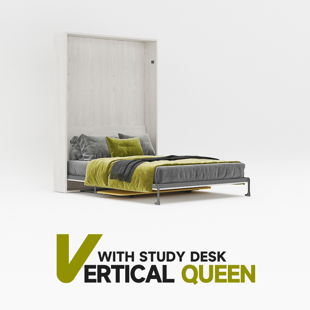 Deluxe Murphy Bed Mechanism with Desk Kit, DIY Frame Hardware for Folding Cabinet, Easy to Build Wall Bed - Vertical Queen,Vertical Wall Bed queen for Space-Saving -Murphy Bed With Desk,Maxplus Industrial -- Desk Bed | Murphy Bed | Wall Bed | Storage Bed | Desk & Table