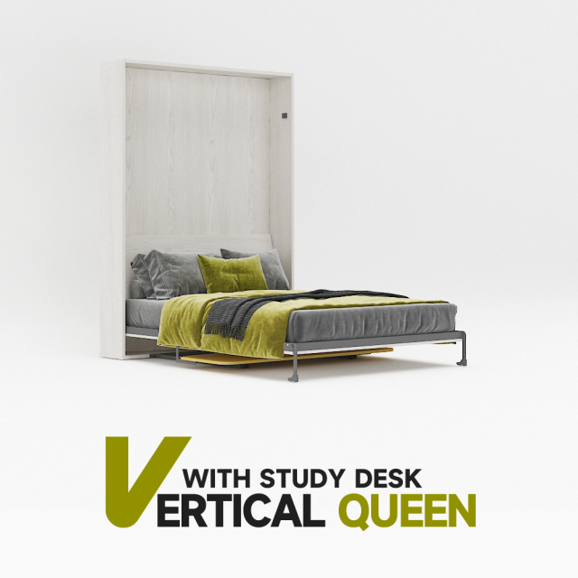 Deluxe Murphy Bed Mechanism with Desk Kit, DIY Frame Hardware for Folding Cabinet, Easy to Build Wall Bed - Vertical Queen,Vertical Wall Bed queen for Space-Saving -Murphy Bed With Desk,Maxplus Industrial -- Desk Bed | Murphy Bed | Wall Bed | Storage Bed | Desk & Table