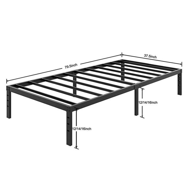 12-18 Inch Twin Size Metal Platform Bed- Twin XL Heavy Duty Metal Bed Frame,14 Inch Twin Metal Platform Bed- Twin XL Heavy Duty Metal Bed Frame,Maxplus Industrial -- Desk Bed | Murphy Bed | Wall Bed | Storage Bed | Desk & Table
