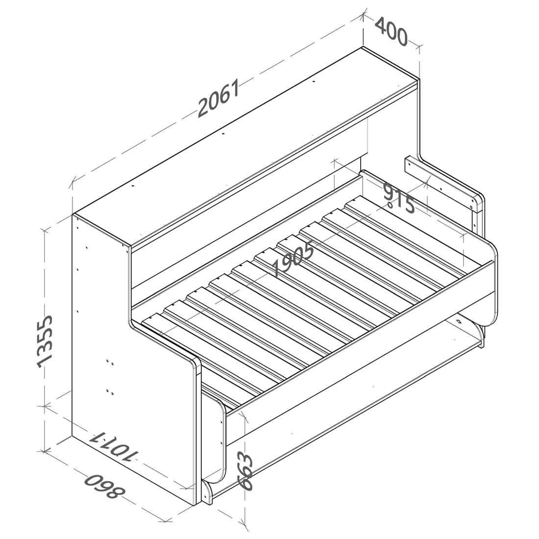 DBM1 - Deluxe Desk Bed Hardware Kit, Horizontal murphy bed with desk,Twin Murphy Desk Bed Kit -DIY Wall bed Hardware With Always-Level Desk,Maxplus Industrial -- Desk Bed | Murphy Bed | Wall Bed | Storage Bed | Desk & Table