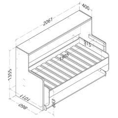 DBM1 - Deluxe Desk Bed Hardware Kit, Horizontal murphy bed with desk,Twin Murphy Desk Bed Kit -DIY Wall bed Hardware With Always-Level Desk,Maxplus Industrial -- Desk Bed | Murphy Bed | Wall Bed | Storage Bed | Desk & Table