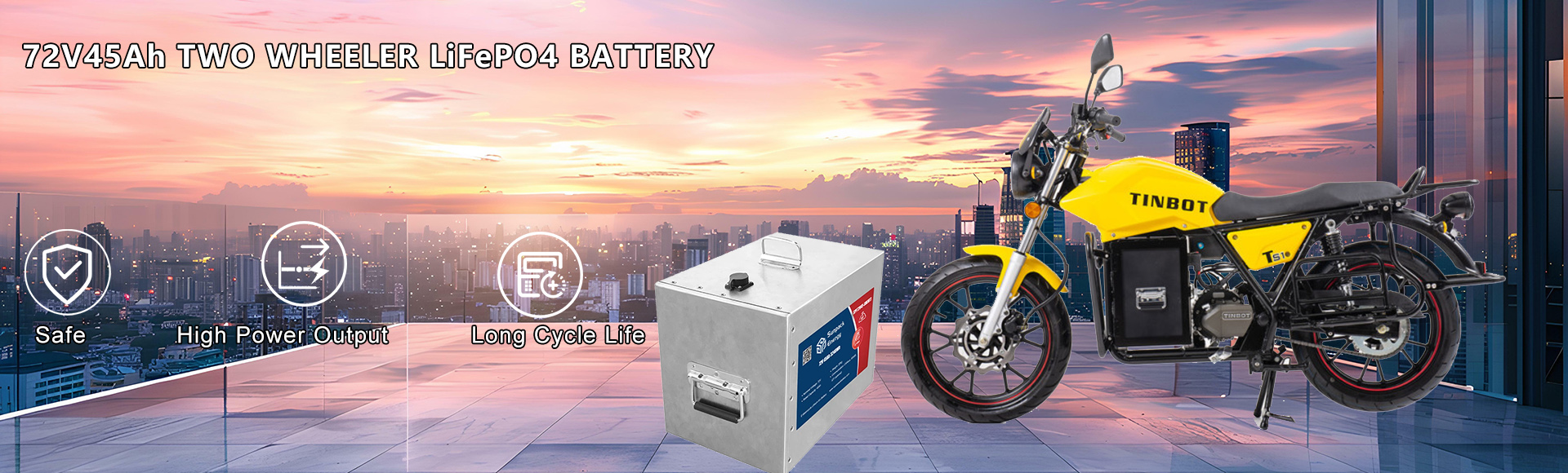 72V 45Ah LiFePO4 Lithium Battery for Two Wheelers