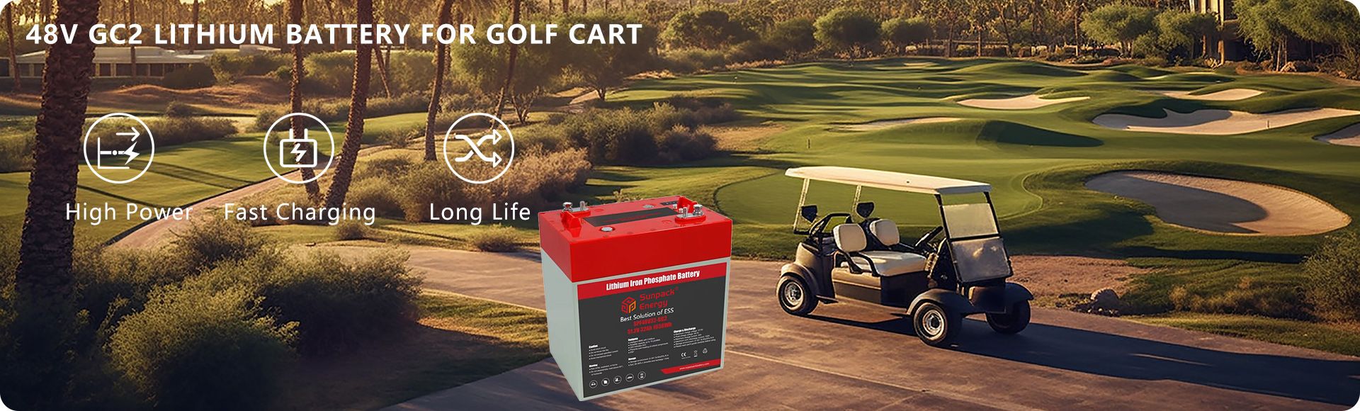 48V32Ah GC2 Golf Cart LiFePO4 Battery