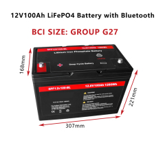 12V 100Ah Deep Cycle LiFePO4 Lithium Cell RV Battery with Bluetooth