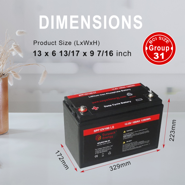 12V 100Ah Low Temperature LiFePO4 Cell Battery with Bluetooth and App