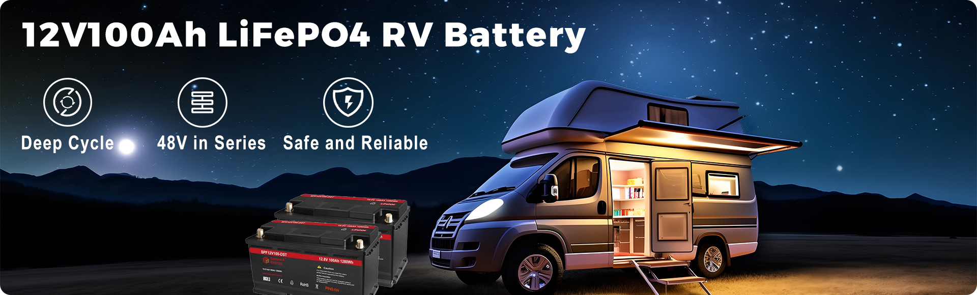 Key features of 12V 100Ah DIN H7 H8 LiFePO4 Battery
