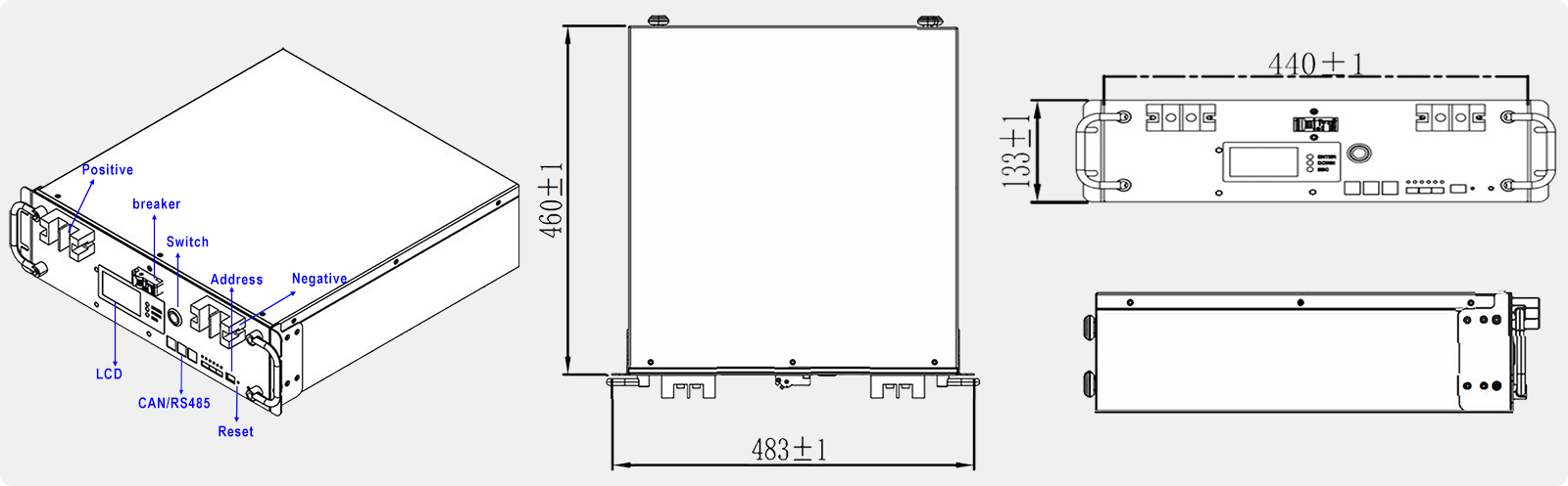 Dimensions and Ports Diagram