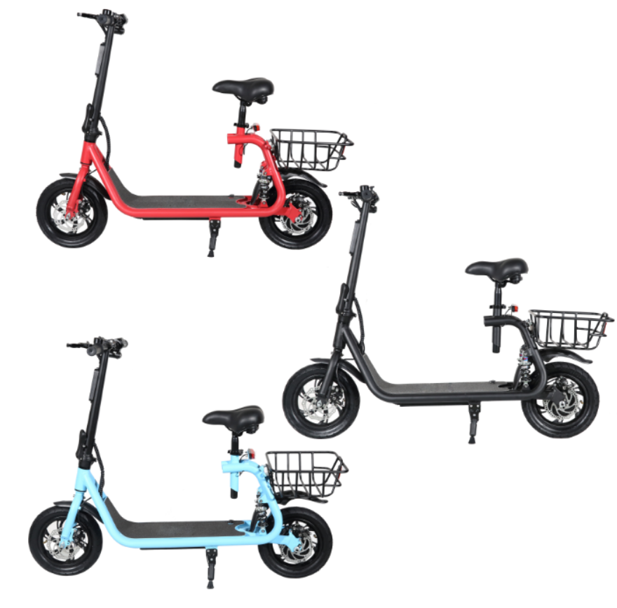 KX-12 Folding 350W Electric Scooter with Basket