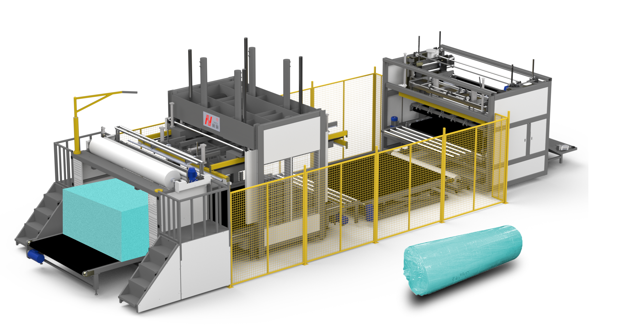 NG-25R Full Automatic Foam Block Compression And Roll Packing Machine