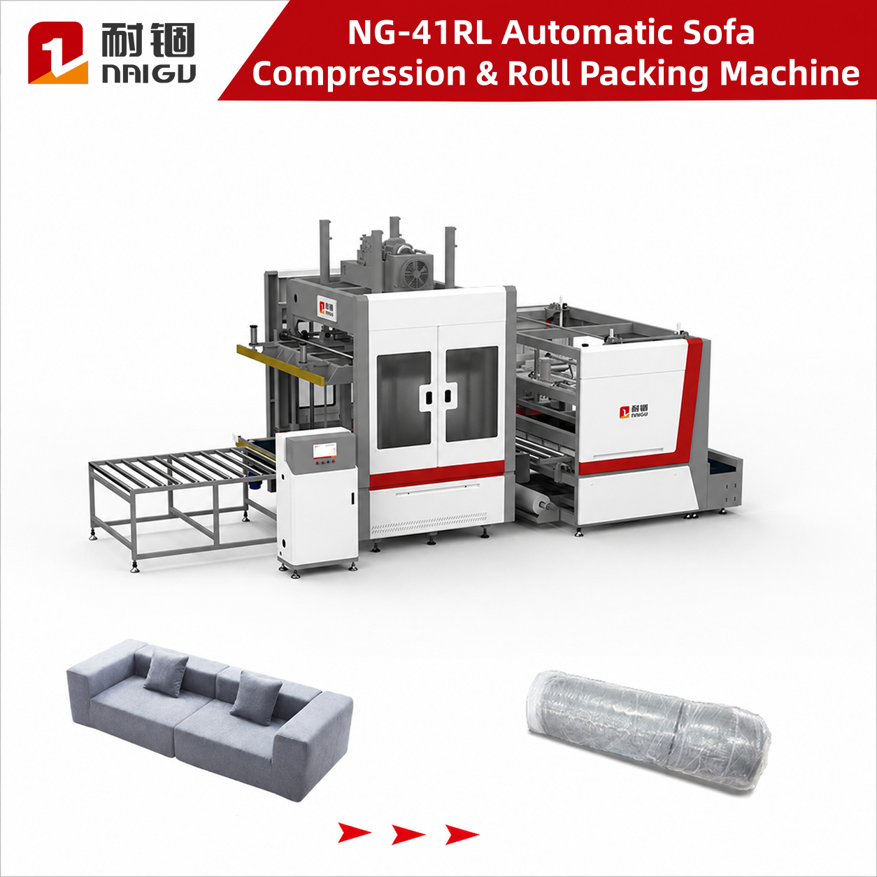 NG-41RL Automatic Sofa Compression & Roll Packing Machine