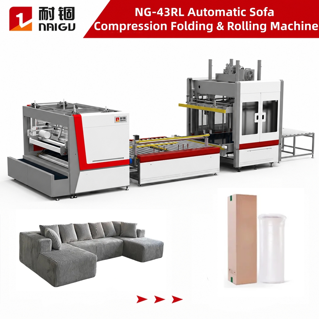 NG-43RL Automatic Sofa Compression Folding & Rolling Machine