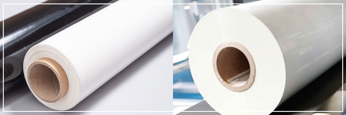 Rolls of White Plastic Film