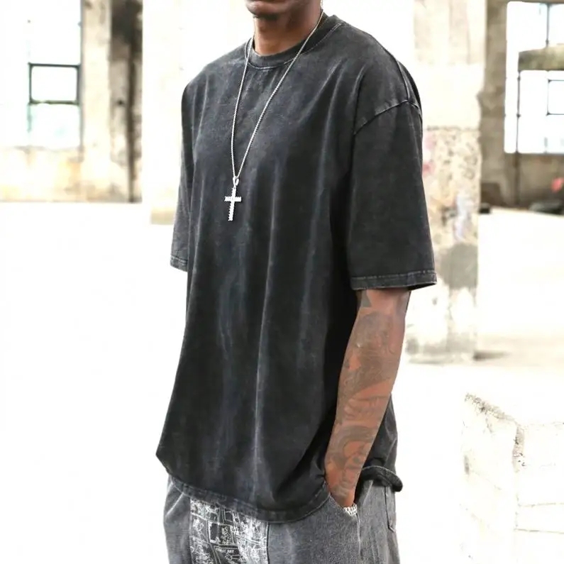 High quality OEM acid washed vintage tshirt custom 100% cotton loose blank oversized vintage t shirt,Shuliqi Apparel - Men's Clothing Wholesale Manufacturer,High quality OEM acid washed vintage tshirt custom 100% cotton loose blank oversized vintage t shirt