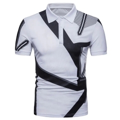 New Men's Summer Leisure Sports Youth Loose Black White Stripe Polo Shirt Wholesale,Shuliqi Apparel - Men's Clothing Wholesale Manufacturer,New Men's Summer Leisure Sports Youth Loose Black White Stripe Polo Shirt Wholesale