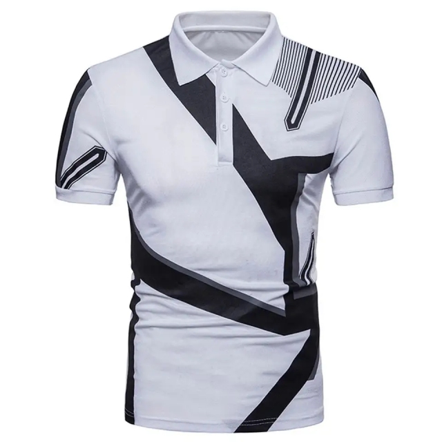 New Men's Summer Leisure Sports Youth Loose Black White Stripe Polo Shirt Wholesale,Shuliqi Apparel - Men's Clothing Wholesale Manufacturer,New Men's Summer Leisure Sports Youth Loose Black White Stripe Polo Shirt Wholesale