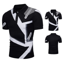 New Men's Summer Leisure Sports Youth Loose Black White Stripe Polo Shirt Wholesale,Shuliqi Apparel - Men's Clothing Wholesale Manufacturer,New Men's Summer Leisure Sports Youth Loose Black White Stripe Polo Shirt Wholesale