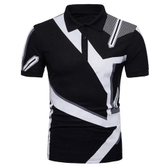 New Men's Summer Leisure Sports Youth Loose Black White Stripe Polo Shirt Wholesale,Shuliqi Apparel - Men's Clothing Wholesale Manufacturer,New Men's Summer Leisure Sports Youth Loose Black White Stripe Polo Shirt Wholesale