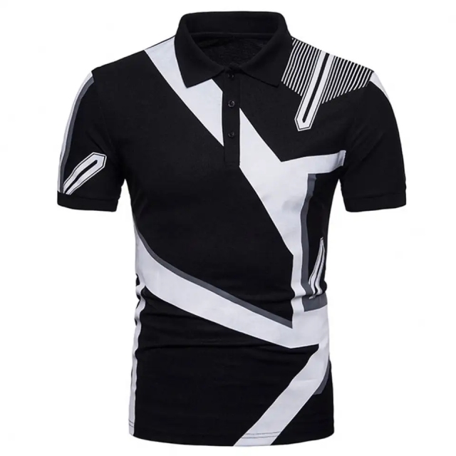 New Men's Summer Leisure Sports Youth Loose Black White Stripe Polo Shirt Wholesale,Shuliqi Apparel - Men's Clothing Wholesale Manufacturer,New Men's Summer Leisure Sports Youth Loose Black White Stripe Polo Shirt Wholesale