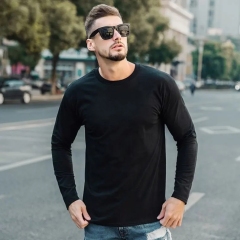SHULIQI Custom Casual plain tshirt Round Neck Printed Black 100% Cotton Blank Men Long Sleeve T Shirts,Shuliqi Apparel - Men's Clothing Wholesale Manufacturer,SHULIQI Custom Casual plain tshirt Round Neck Printed Black 100% Cotton Blank Men Long Sleeve T Shirts