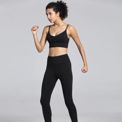New Arrival Half Up Ladies Crop Top And Gym Leggings Fitness Wear Yoga Set,Shuliqi Apparel - Men's Clothing Wholesale Manufacturer,New Arrival Half Up Ladies Crop Top And Gym Leggings Fitness Wear Yoga Set