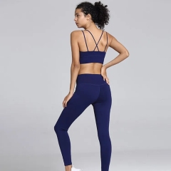 New Arrival Half Up Ladies Crop Top And Gym Leggings Fitness Wear Yoga Set,Shuliqi Apparel - Men's Clothing Wholesale Manufacturer,New Arrival Half Up Ladies Crop Top And Gym Leggings Fitness Wear Yoga Set