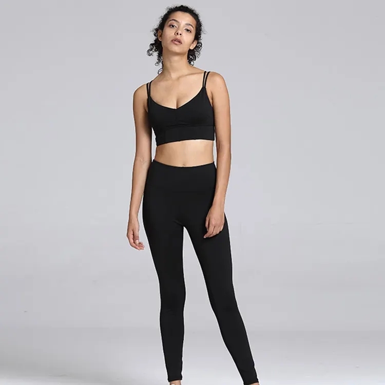 New Arrival Half Up Ladies Crop Top And Gym Leggings Fitness Wear Yoga Set,Shuliqi Apparel - Men's Clothing Wholesale Manufacturer,New Arrival Half Up Ladies Crop Top And Gym Leggings Fitness Wear Yoga Set