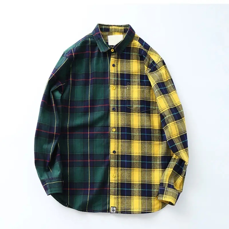 Wholesale High Quality 50% Cotton Young Boys Rounded Hem Blouse Japanese Style Mens Casual Plaid Flannel Shirts Long Sleeve,Shuliqi Apparel - Men's Clothing Wholesale Manufacturer,Wholesale High Quality 50% Cotton Young Boys Rounded Hem Blouse Japanese Style Mens Casual Plaid Flannel Shirts Long Sleeve
