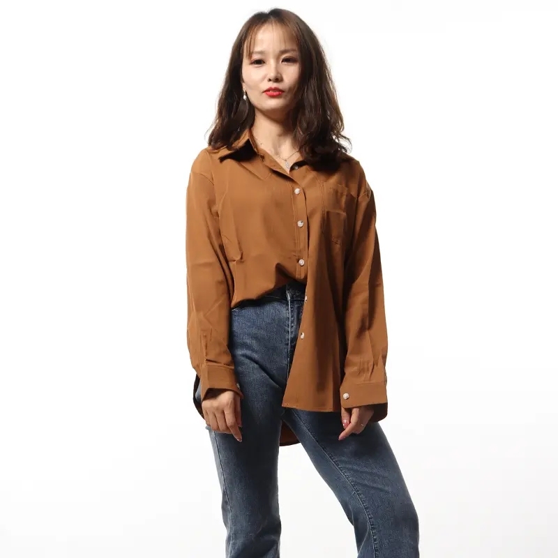 Drop Shopping Women's Casual Loose Breathable Shirt Coat Office Lady Stand-up Collar Button Shirt for Women,Shuliqi Apparel - Men's Clothing Wholesale Manufacturer,Drop Shopping Women's Casual Loose Breathable Shirt Coat Office Lady Stand-up Collar Button Shirt for Women