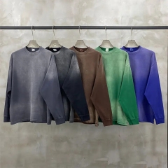 Autumn and Winter American Vintage Gradient Long Sleeve T Shirt High Street Loose Men's T Shirts,Shuliqi Apparel - Men's Clothing Wholesale Manufacturer,Autumn and Winter American Vintage Gradient Long Sleeve T Shirt High Street Loose Men's T Shirts