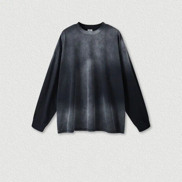 Autumn and Winter American Vintage Gradient Long Sleeve T Shirt High Street Loose Men's T Shirts,Shuliqi Apparel - Men's Clothing Wholesale Manufacturer,Autumn and Winter American Vintage Gradient Long Sleeve T Shirt High Street Loose Men's T Shirts