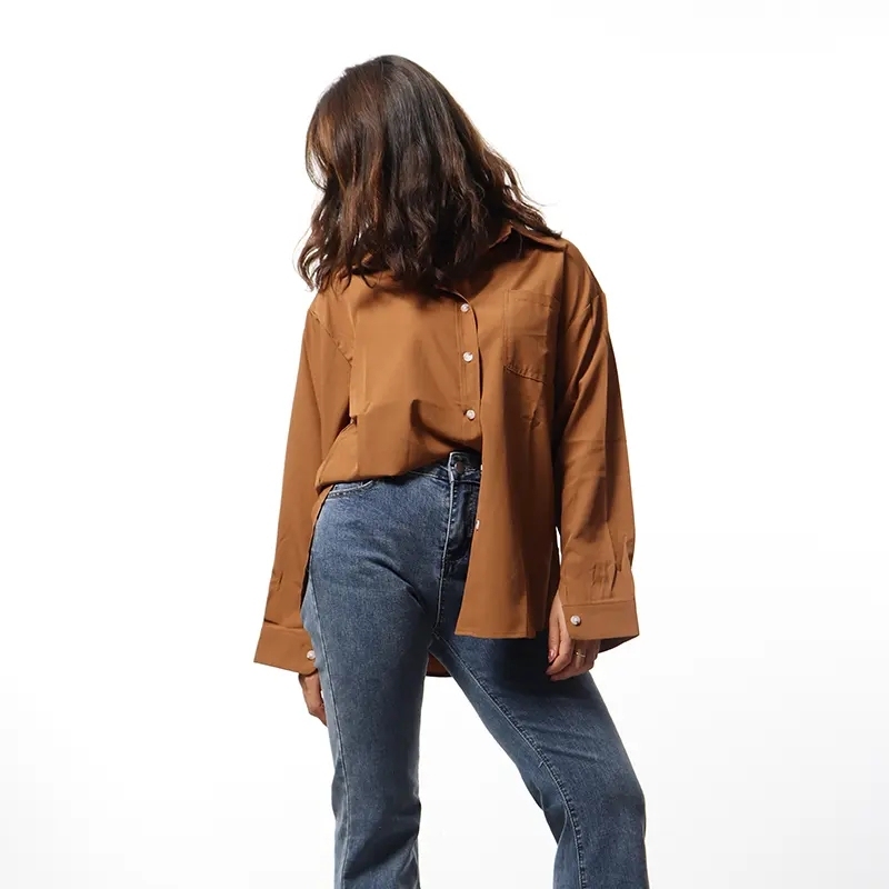 Drop Shopping Women's Casual Loose Breathable Shirt Coat Office Lady Stand-up Collar Button Shirt for Women,Shuliqi Apparel - Men's Clothing Wholesale Manufacturer,Drop Shopping Women's Casual Loose Breathable Shirt Coat Office Lady Stand-up Collar Button Shirt for Women