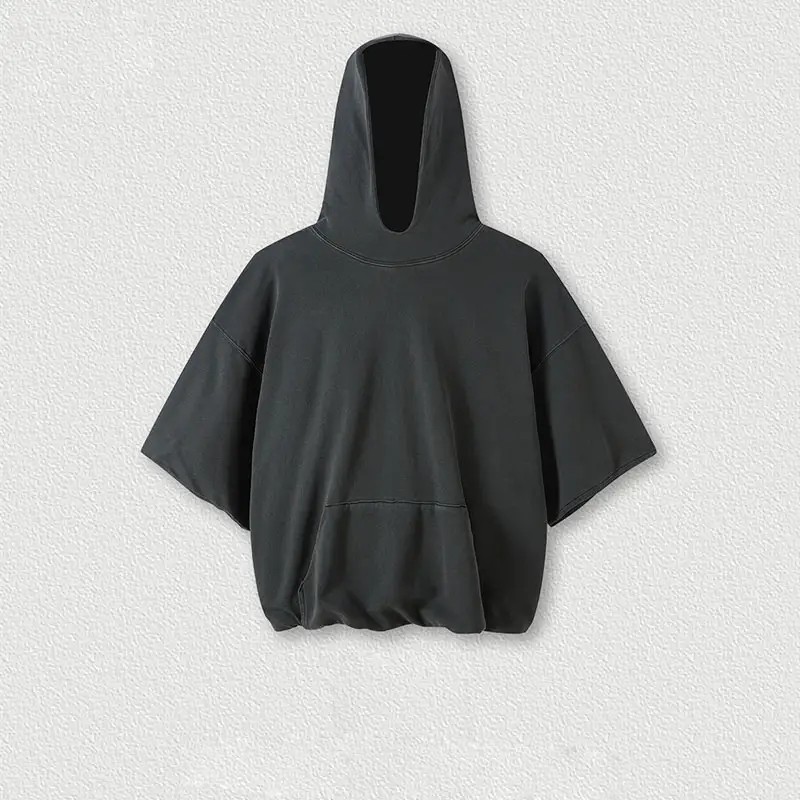 spring and summer 380g heavy T-shirt vest curled edge washed terry sleeveless hooded retro loose trendy brand,Shuliqi Apparel - Men's Clothing Wholesale Manufacturer,spring and summer 380g heavy T-shirt vest curled edge washed terry sleeveless hooded retro loose trendy brand
