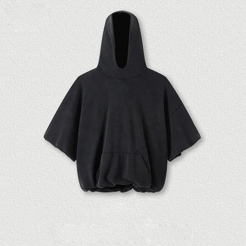spring and summer 380g heavy T-shirt vest curled edge washed terry sleeveless hooded retro loose trendy brand,Shuliqi Apparel - Men's Clothing Wholesale Manufacturer,spring and summer 380g heavy T-shirt vest curled edge washed terry sleeveless hooded retro loose trendy brand