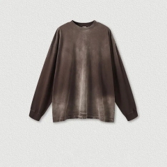 Autumn and Winter American Vintage Gradient Long Sleeve T Shirt High Street Loose Men's T Shirts,Shuliqi Apparel - Men's Clothing Wholesale Manufacturer,Autumn and Winter American Vintage Gradient Long Sleeve T Shirt High Street Loose Men's T Shirts
