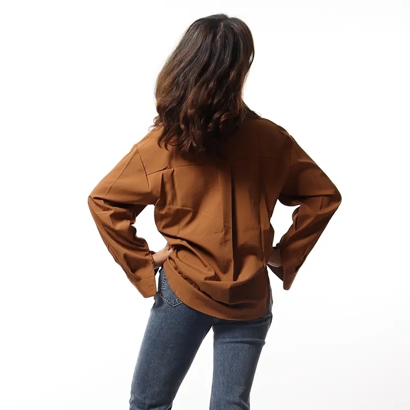 Drop Shopping Women's Casual Loose Breathable Shirt Coat Office Lady Stand-up Collar Button Shirt for Women,Shuliqi Apparel - Men's Clothing Wholesale Manufacturer,Drop Shopping Women's Casual Loose Breathable Shirt Coat Office Lady Stand-up Collar Button Shirt for Women