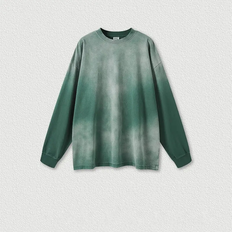 Autumn and Winter American Vintage Gradient Long Sleeve T Shirt High Street Loose Men's T Shirts,Shuliqi Apparel - Men's Clothing Wholesale Manufacturer,Autumn and Winter American Vintage Gradient Long Sleeve T Shirt High Street Loose Men's T Shirts