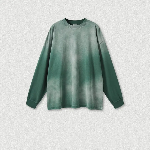 Autumn and Winter American Vintage Gradient Long Sleeve T Shirt High Street Loose Men's T Shirts,Shuliqi Apparel - Men's Clothing Wholesale Manufacturer,Autumn and Winter American Vintage Gradient Long Sleeve T Shirt High Street Loose Men's T Shirts